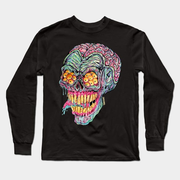 Demon Brain Head Long Sleeve T-Shirt by Robisrael